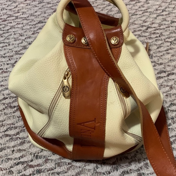 Valentina Ivory Pebbled Leather Convertible Backpack Sling Bag Made in Italy Valentina | Bags | Valentina Italy Art 20 Genuine Pebble  main image 4